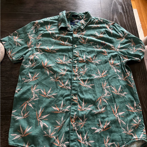 chubbies Other - chubbies Green Short-Sleeve Button-Up with Peach Floral Print